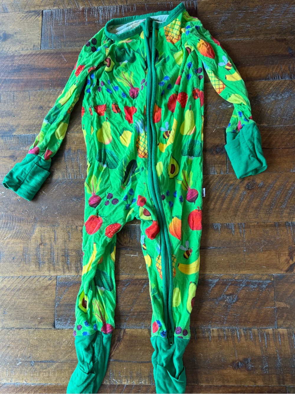 Little Sleepies Green Fruit-Pattern Footed One-Piece 6-12m